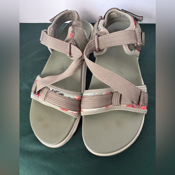 Earth Origins Shoes - Earth Origins Strappy Sandal Womens 9 Olive Vivvy Hiking Vegan Beach Walking